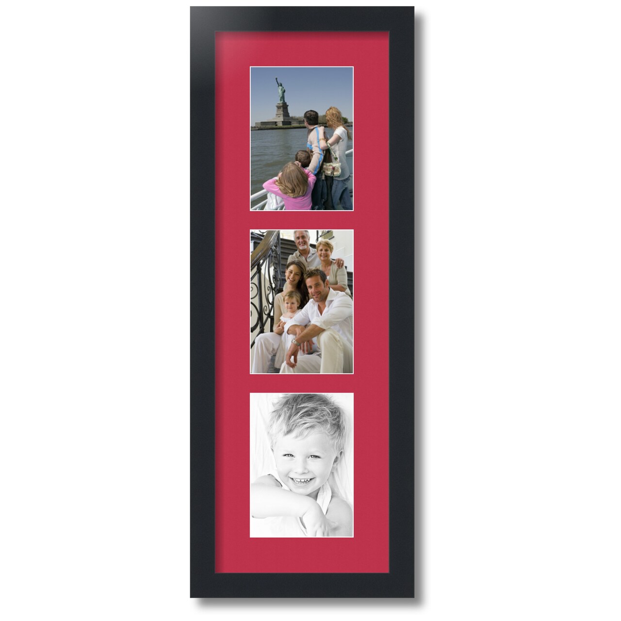 ArtToFrames Collage Photo Picture Frame with 3 - 5x7 inch Openings, Framed in Black with Over 62 Mat Color Options and Plexi Glass (CSM-3926-138)